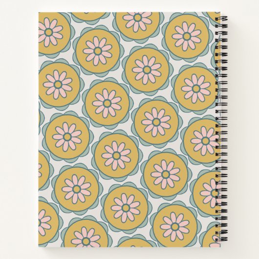 Boho Mandala Flower in Yellow Personalized Notitieboek (Achterkant)