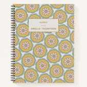 Boho Mandala Flower in Yellow Personalized Notitieboek (Voorkant)