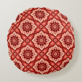 Boho Mandala geometrisch bloemenpatroon Rond Kussen