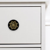 Boho Mandala Gold Black Keramische Knop