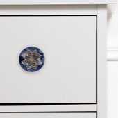 Boho Mandala Gold Navy Blue Ink Texture Keramische Knop