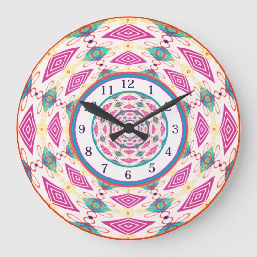 Boho Mandala Grote Klok (Voorkant)