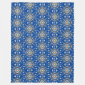 Boho Mandala Handgetekend blauw kleurrijk Fleece Deken (Voorkant)