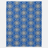 Boho Mandala Handgetekende Blauwe Kleurrijk Fleece Deken (Voorkant)