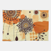 Boho Mandala Herfst Warm Rustiek Bloemen Theedoek (Horizontaal)