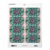 Boho Mandala Kleurrijke Waterverf Bloemen Etiket (Full Sheet)