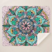 Boho Mandala Kleurrijke Waterverf Bloemen Sherpa Deken (Voorkant (horizontaal))