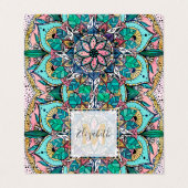 Boho Mandala Kleurrijke Waterverf Bloemen Visitekaartje (Buitenkant ongevouwen)