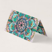 Boho Mandala Kleurrijke Waterverf Bloemen Visitekaartje (Achterkant)