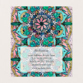 Boho Mandala Kleurrijke Waterverf Bloemen Visitekaartje (Binnenkant ongevouwen)