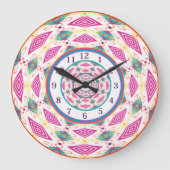 Boho Mandala  Large Clock Grote Klok (Voorkant)
