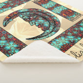 Boho Mandala Maan Turquoise Inspirerende Spreuk Sherpa Deken (3/4)