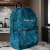 Boho Mandala Marled Blauwgroen blauw groen monogra Bedrukte Rugzak