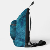 Boho Mandala Marled Turquoise Blauw Groen Monogram Sling Bag (Rechts)