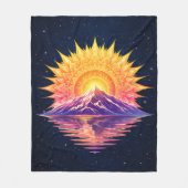 Boho Mandala Mountain Sunset | Cosmic Night Sky Fleece Deken (Voorkant)
