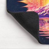 Boho Mandala Mountain Sunset | Cosmic Night Sky Muismat (Hoek)