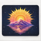 Boho Mandala Mountain Sunset | Cosmic Night Sky Muismat (Voorkant)