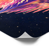 Boho Mandala Mountain Sunset | Cosmic Night Sky Poster (Hoek)