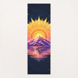 Boho Mandala Mountain Sunset | Cosmic Night Sky Yogamat