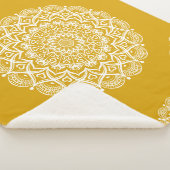 Boho Mandala Mustard Yellow Elegant Pattern Sherpa Deken (3/4)