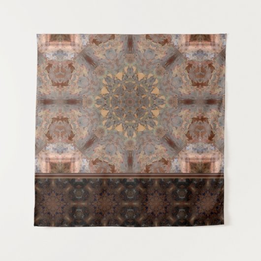 Boho Mandala Muted Earth Tones Zen Wandkleed (Voorkant)