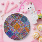 Boho Mandala Patroon Kleurrijke Hippie Retro Papieren Bordje (Feest)
