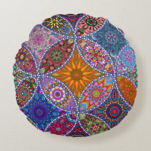 Boho Mandala Quilt Pattern Colorful Hippie Style
