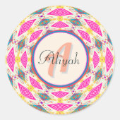 Boho Mandala  Ronde Sticker (Voorkant)