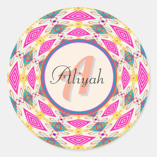 Boho Mandala  Ronde Sticker (Voorkant)