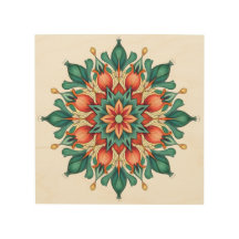 Boho Mandala Wall Art - Turquoise, koraal en goud