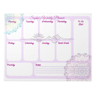 Boho Mandala Weekplanner Bureaubedekking voor Spir Notitieblok
