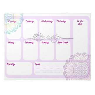Boho Mandala Weekplanner Bureaublad Onderlegger Notitieblok