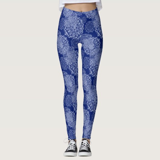 Boho Mandalas Blue Leggings (Voorkant)