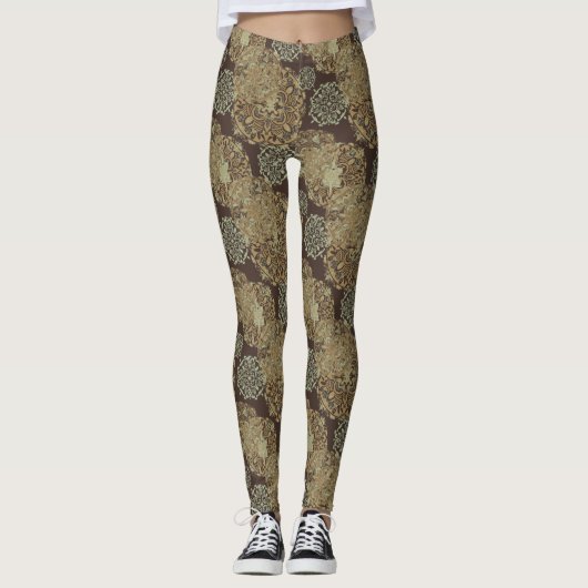 Boho Mandalas Earth Tones Leggings (Voorkant)