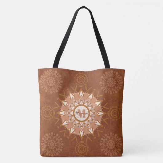 Boho Mandalas - Earthtones Canvas tas (Achterkant)