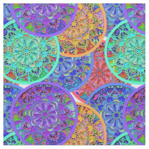 Boho Mandalas Kleurrijke cirkelpatronen Stof