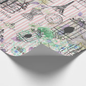 Boho  manequim zwart roze rozen bloemig cadeaupapier (Hoek)