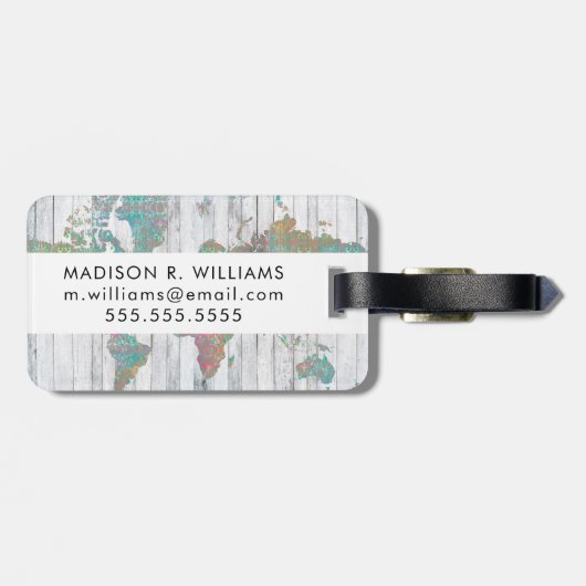 Boho Map II Bagagelabel (Achterkant horizontaal)