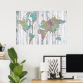 Boho Map II Poster (Thuiskantoor)