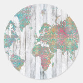 Boho Map II Ronde Sticker (Voorkant)
