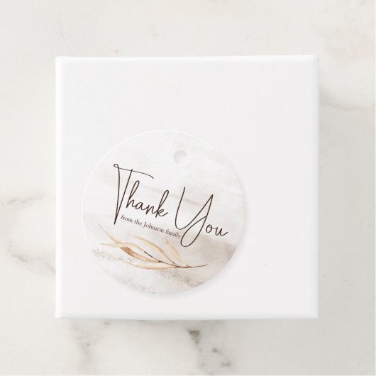 Boho Marble Script Bedankt Bedankjes Labels (In situ)