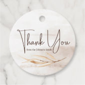 Boho Marble Script Bedankt Bedankjes Labels (Voorkant)