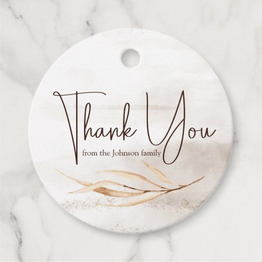Boho Marble Script Bedankt Bedankjes Labels (Voorkant)