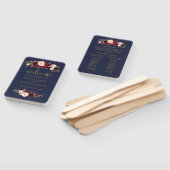 Boho Marine en Goud Bloemen Trouwprogramma Fans Handwaaier (Niet-gemonteerd)