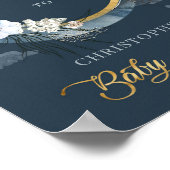 Boho marine en gouden folie pampas katoen Welkom Poster (Hoek)