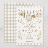Boho Markt Lokale Baby Shower Gingham Kaart (Voorkant / Achterkant)