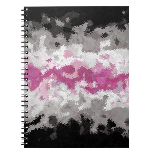 Boho Marmer Abstract Librafeminine Pride Vlag Notitieboek (Voorkant)