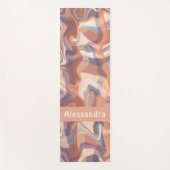 Boho marmeren monogram tartan sinaasappel bruin pa yogamat (Voorkant)