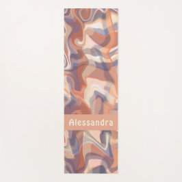 Boho marmeren monogram tartan sinaasappel bruin pa yogamat