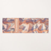 Boho marmeren monogram tartan sinaasappel bruin pa yogamat (Voorkant (horizontaal))